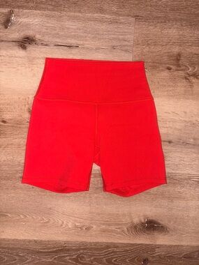 CRZ YOGA High-Waist Red Workout Bike Shorts